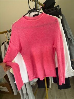 Zara Bright Pink Crewneck Sweater